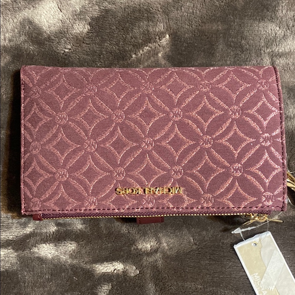 MICHAEL Michael Kors Pink Wallet with Embossed Pattern